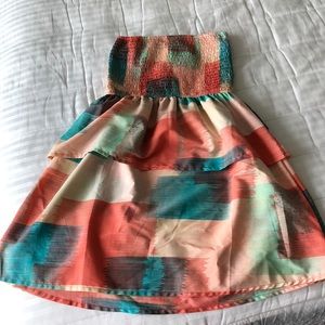 Multicolor strapless dress